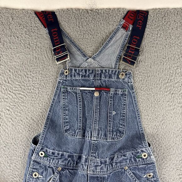Vintage Tommy Hilfiger Overalls Size Medium Denim Hipster 90s Streetwear (Stains - Picture 1 of 14